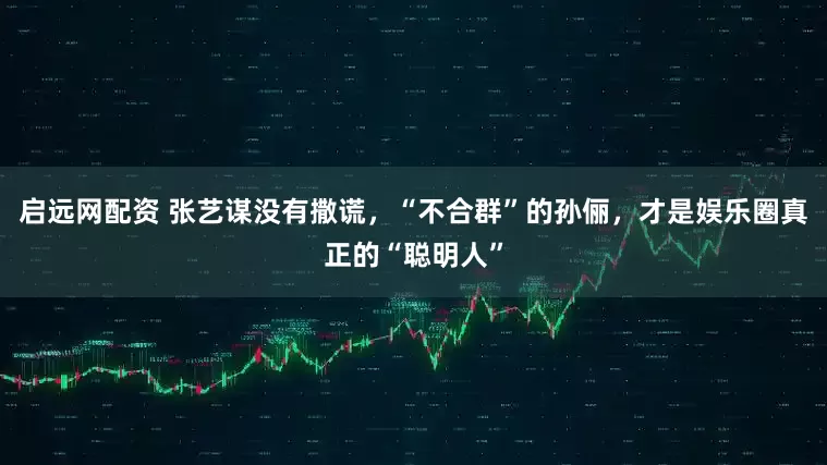 启远网配资 张艺谋没有撒谎,“不合群”的孙俪,才是娱乐圈真正的“聪明人”